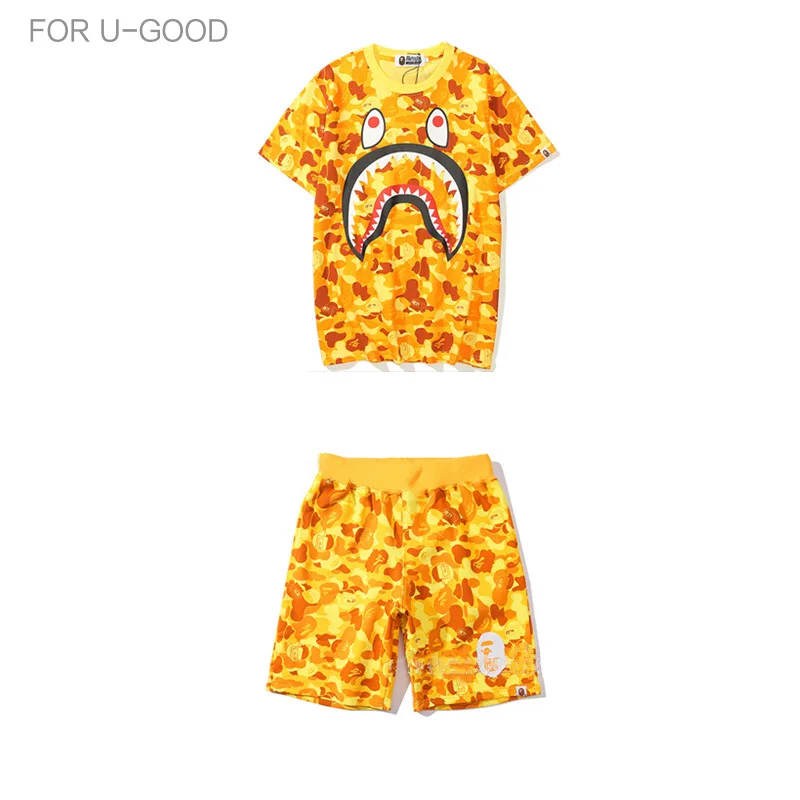 Капри Bape Japanese Ape Head Co фирменные джедаи для выживания ест курица Акула желтые