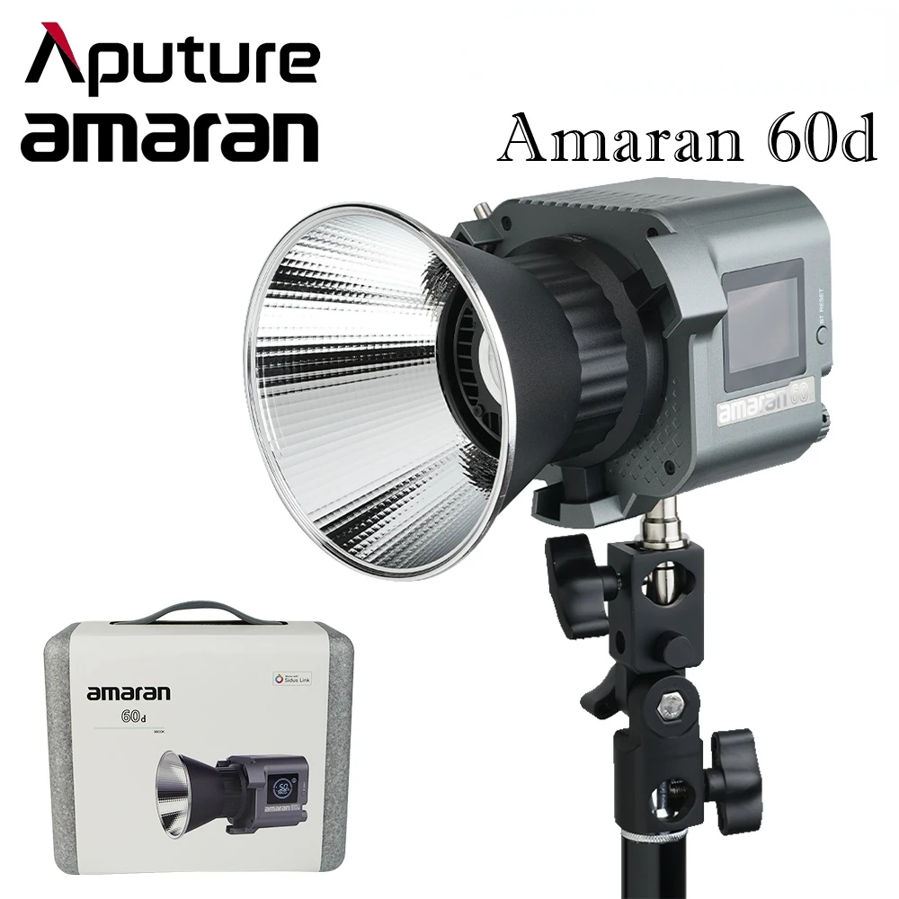 

Aputure Amaran COB 60d LED видео легкий вес тела 65 Вт 5600K CRI≥ 96 45000 lux @ 1m Bluetooth App управление 8 светильник вых эффектов