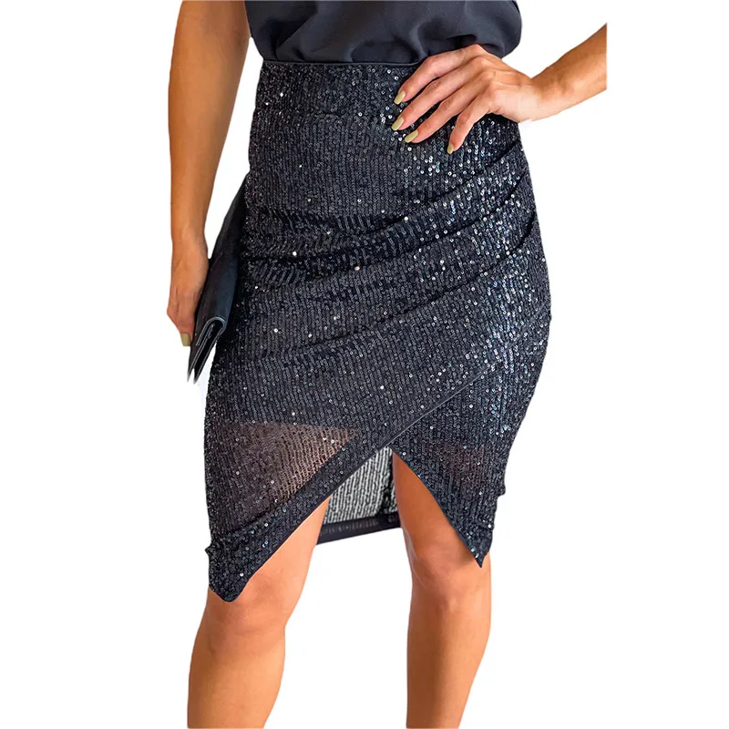 Women's Mini Skirt Sexy Patchwork Sequin Wrapped Hip Slit Midi Skirt for Dance Party Dating Women Clothing
Women's Mini Skirt Sexy Patchwork Sequin Wrapped Hip Slit Midi Skirt for Dance Party Dating Women Clothing