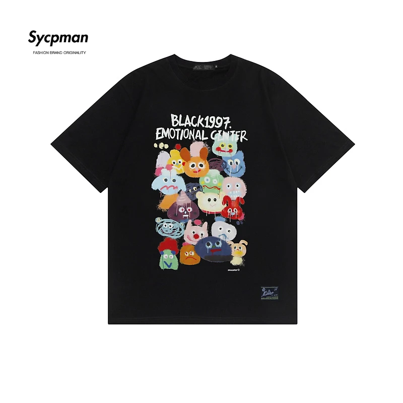 Sycpman Funny Graffiti Cartoon Print Cotton Short Sleeve T Shirt for Men Summer Loose Casual Tees
Sycpman Funny Graffiti Cartoon Print Cotton Short Sleeve T Shirt for Men Summer Loose Casual Tees