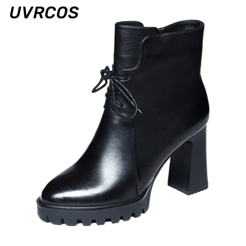 Thick Heel Short Boots Women Waterproof Platform High-heeled Plus Velvet Lace Up Snow Mid-tube Single new
Thick Heel Short Boots Women Waterproof Platform High-heeled Plus Velvet Lace Up Snow Mid-tube Single new