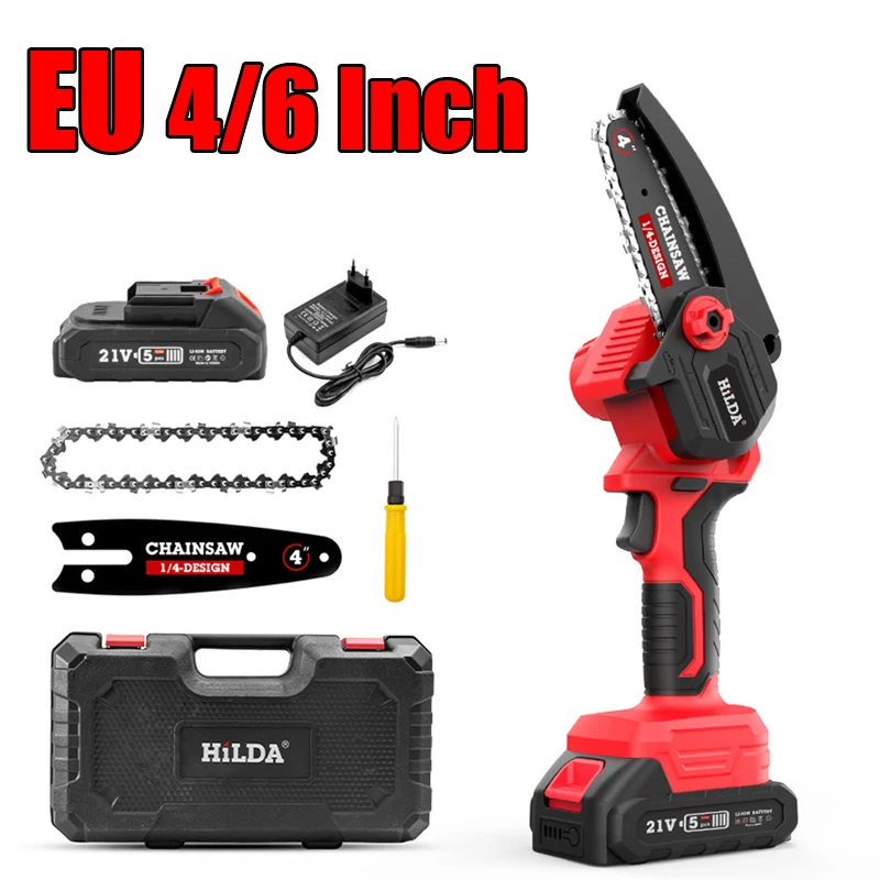 New 21V Chain Saw 4/6 Inch Mini Electric Pruning Saw Rechargeable Saw Wood Spliting Chainsaw One-handed Garden Woodworking Tools
New 21V Chain Saw 4/6 Inch Mini Electric Pruning Saw Rechargeable Saw Wood Spliting Chainsaw One-handed Garden Woodworking Tools