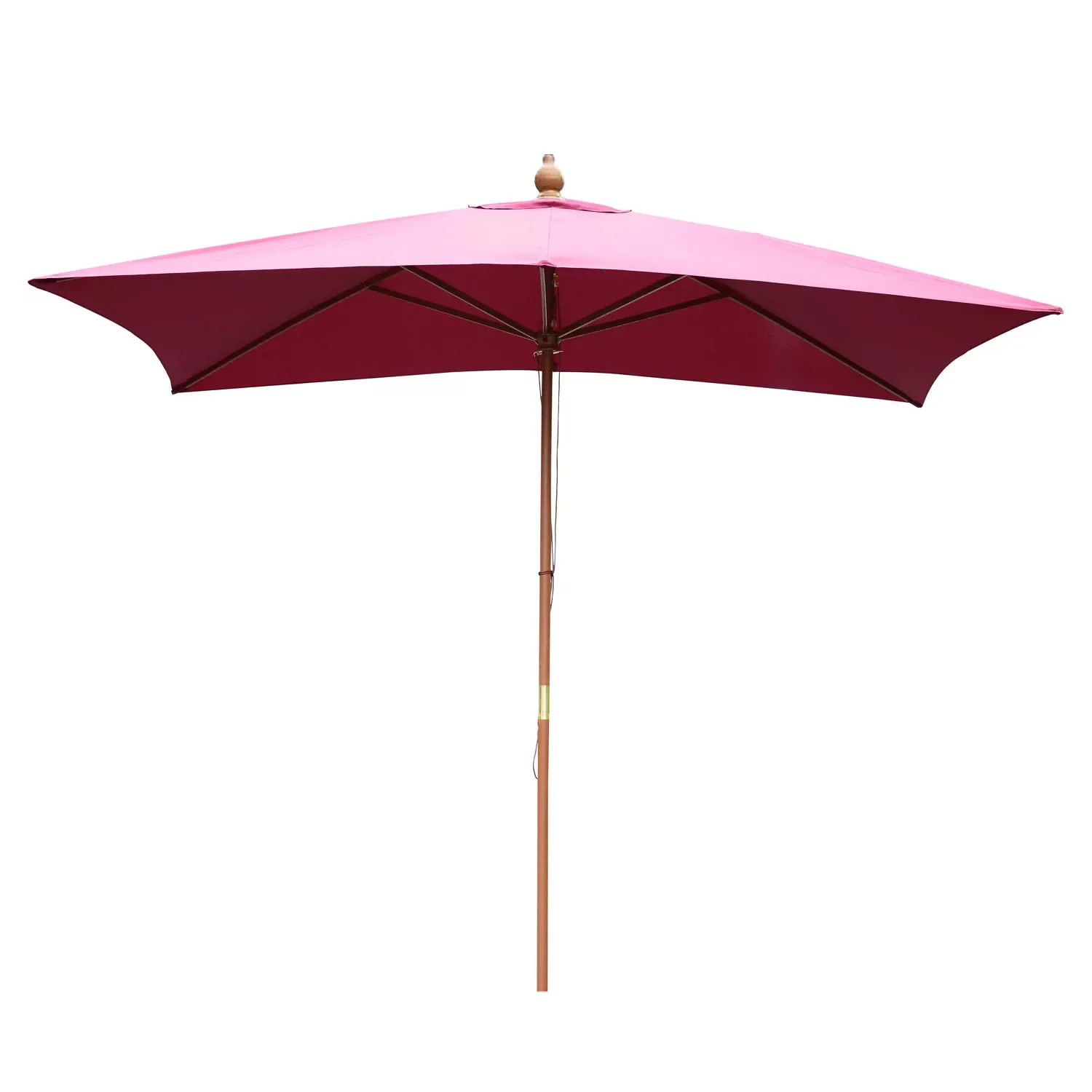 

NEW2023 umbrella offset Parasol 2x3 m and Height 2,45 M Garden Terrace Polyester 180g/m2 and Wood wine Color