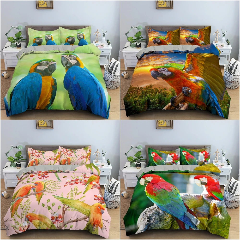 3D Animal Bedding Set Parrot Pattern Duvet Cover Set Quilt Cover With Pillowcase King Queen Twin Bedroom Decor Luxury Bedclothes
3D Animal Bedding Set Parrot Pattern Duvet Cover Set Quilt Cover With Pillowcase King Queen Twin Bedroom Decor Luxury Bedclothes