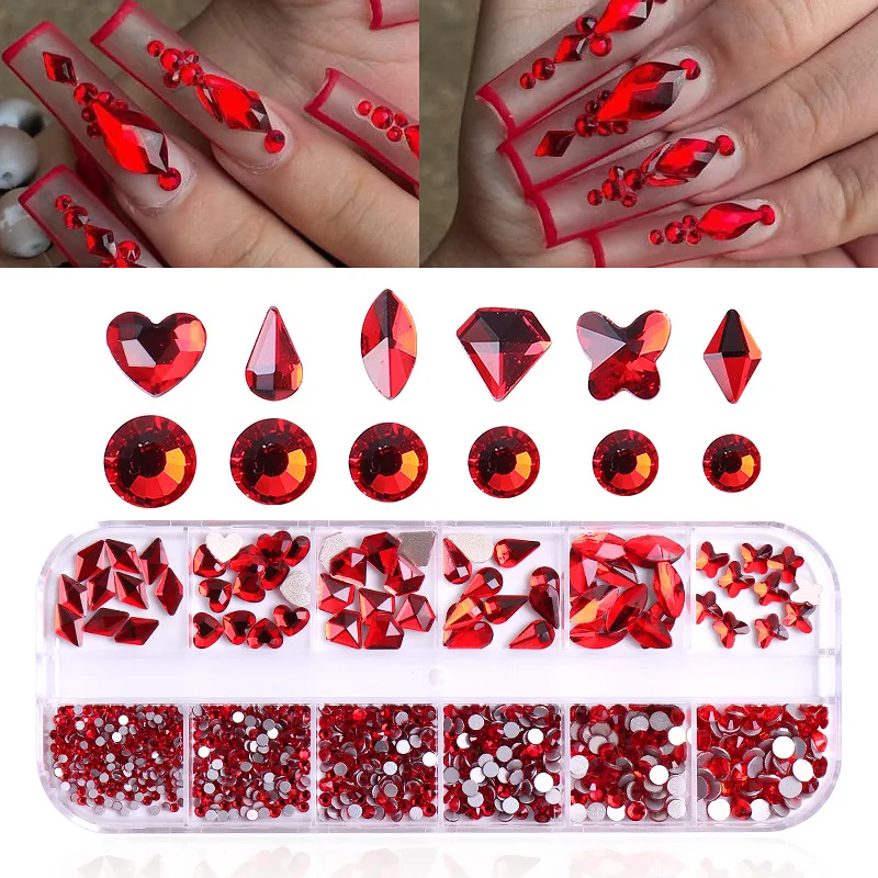 12-grid/box Crystal Glass Rhinestones Nail Jewelry Crystal AB Flat Back Nail Rhinestone Irregular Beads 3D Nail Art Decoration
12-grid/box Crystal Glass Rhinestones Nail Jewelry Crystal AB Flat Back Nail Rhinestone Irregular Beads 3D Nail Art Decoration