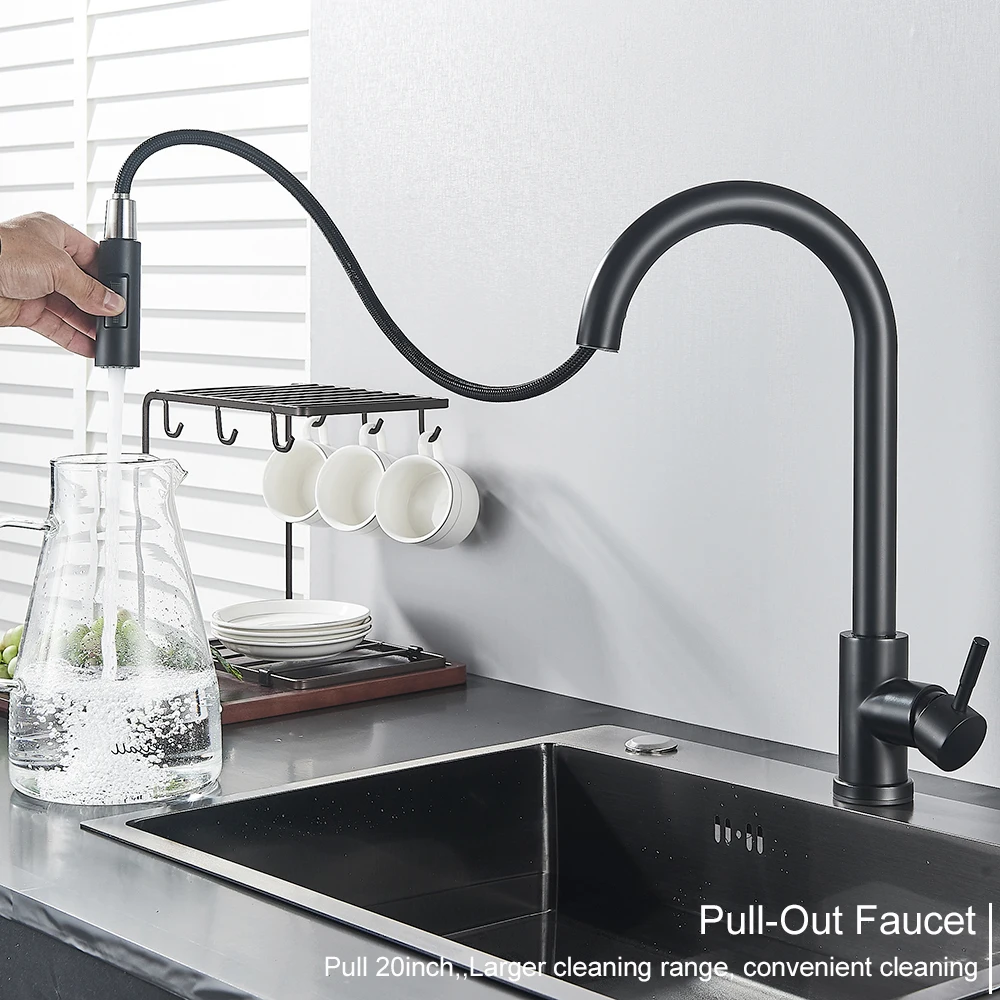 3 Color Black Kitchen Faucet Two Function Single Handle Pull Out Mixer Hot and Cold Water Taps Deck Mounted
3 Color Black Kitchen Faucet Two Function Single Handle Pull Out Mixer Hot and Cold Water Taps Deck Mounted