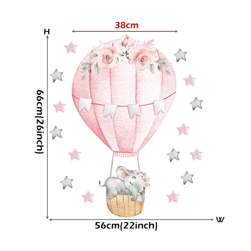 New Watercolor Pink Hot Air Balloon Wall Stickers for Baby Nursery Room Decoration Wall Decals Baby Elephant Home Decoration PVC
New Watercolor Pink Hot Air Balloon Wall Stickers for Baby Nursery Room Decoration Wall Decals Baby Elephant Home Decoration PVC