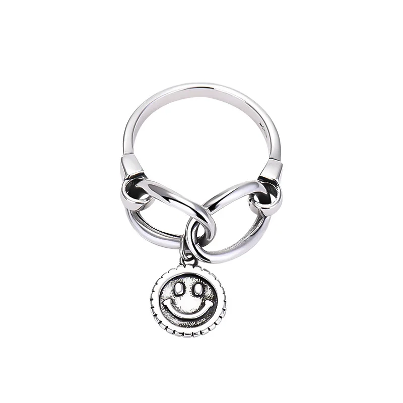 Real 100% Ring Female S925 Sterling Silver Simple Smiley Face Chain Opening Adjustable Ring Retro Net Red New Jewelry
Real 100% Ring Female S925 Sterling Silver Simple Smiley Face Chain Opening Adjustable Ring Retro Net Red New Jewelry
