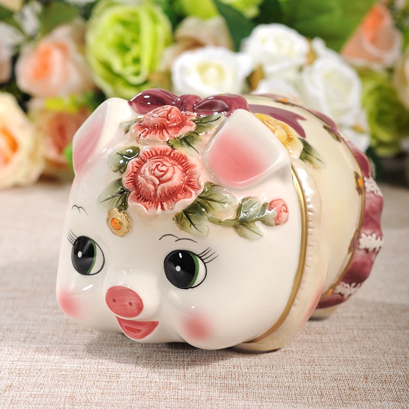 Pink Creative Ceramic Rose Pig Piggy Bank Home Decor Crafts Room Decoration Objects Child Piggy Bank Gifts For Girls Figurine
Pink Creative Ceramic Rose Pig Piggy Bank Home Decor Crafts Room Decoration Objects Child Piggy Bank Gifts For Girls Figurine