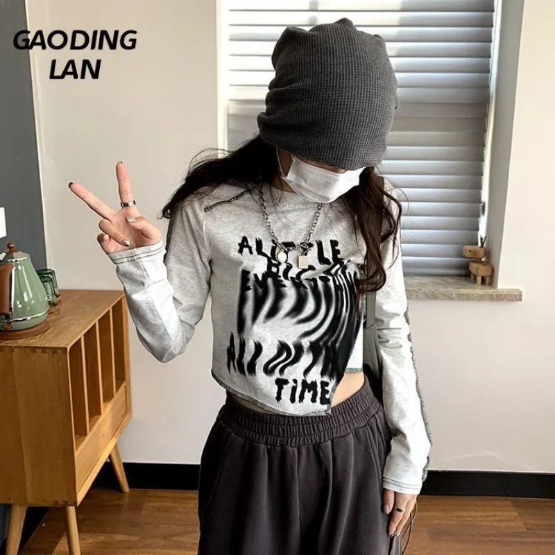 Autumn Winter Creative Print Long Sleeve Women T-shirts Round Neck Slim Fit Sexy Short Tops Cotton Street Wear Bottoming Shirt
Autumn Winter Creative Print Long Sleeve Women T-shirts Round Neck Slim Fit Sexy Short Tops Cotton Street Wear Bottoming Shirt