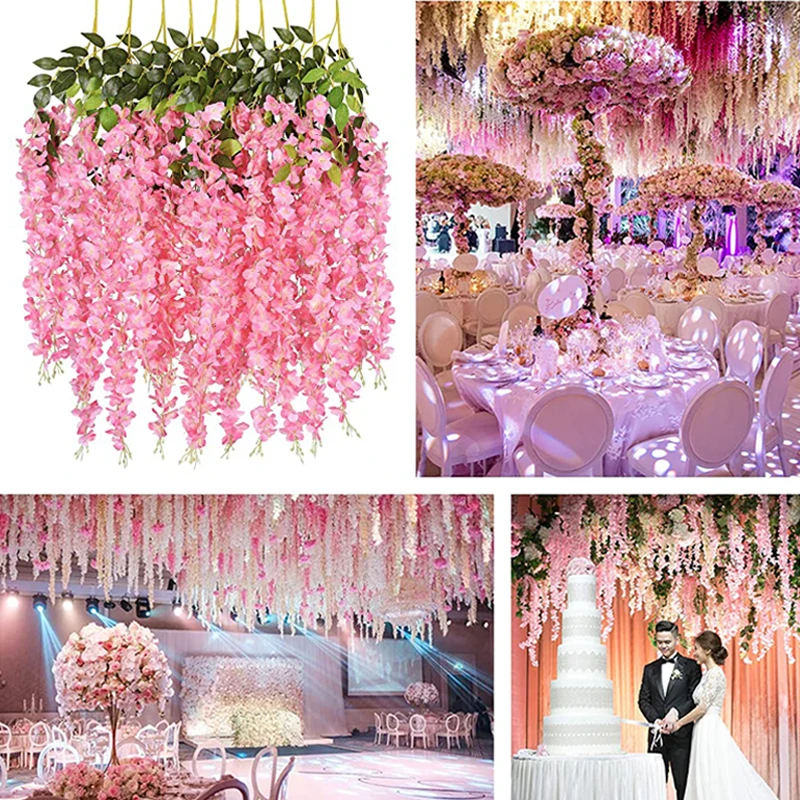 12PCS Artificial Flower Violet Silk Flower Wreath Plant Simulation Of Wisteria Flowers For Home Garden Wedding Decoration
12PCS Artificial Flower Violet Silk Flower Wreath Plant Simulation Of Wisteria Flowers For Home Garden Wedding Decoration
