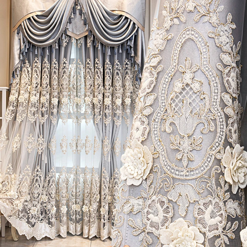 Luxury Embossed Curtain Living Room Dining Room Bedroom Blackout Gray European Curtain French Double Layer Door Window
Luxury Embossed Curtain Living Room Dining Room Bedroom Blackout Gray European Curtain French Double Layer Door Window