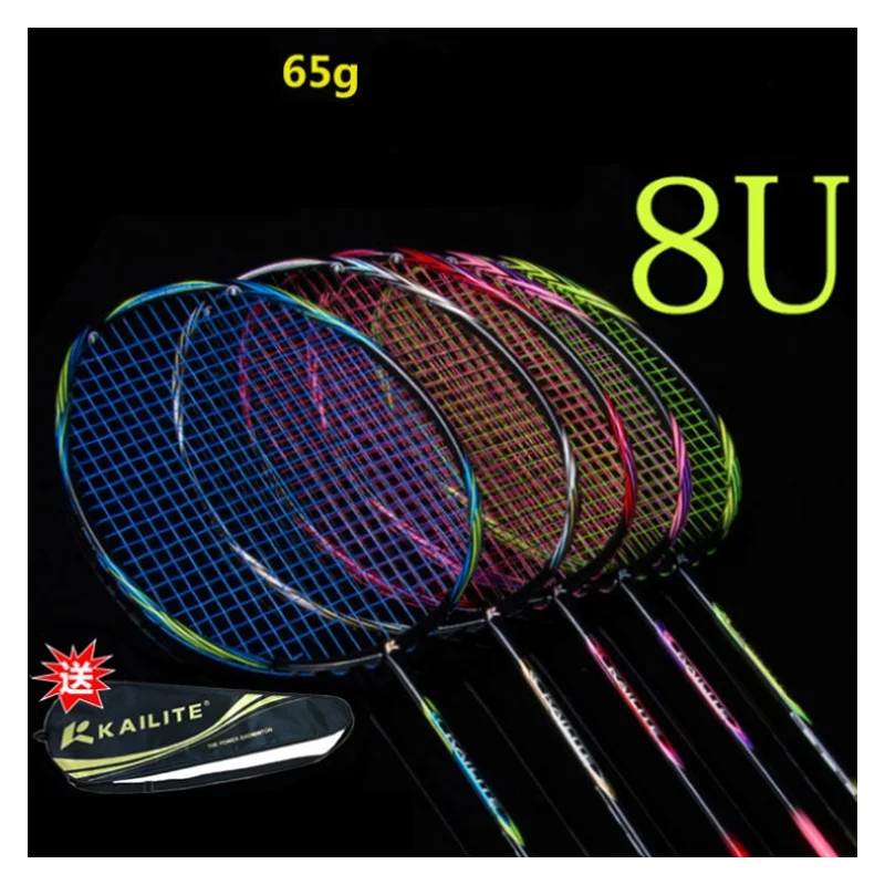 

Super Light 8U Full Carbon Fiber Badminton Rackets String Professional Racket Strung Padel Sports For Adult Kids -40