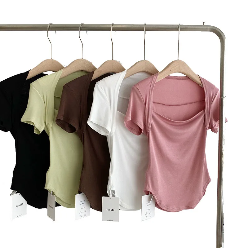 Y2K Slim Top Women's T-shirt Clothes t shirt Fitness Yoga Gym Off White Green Black Pink Tops T-shirts Crop Top Women
Y2K Slim Top Women's T-shirt Clothes t shirt Fitness Yoga Gym Off White Green Black Pink Tops T-shirts Crop Top Women