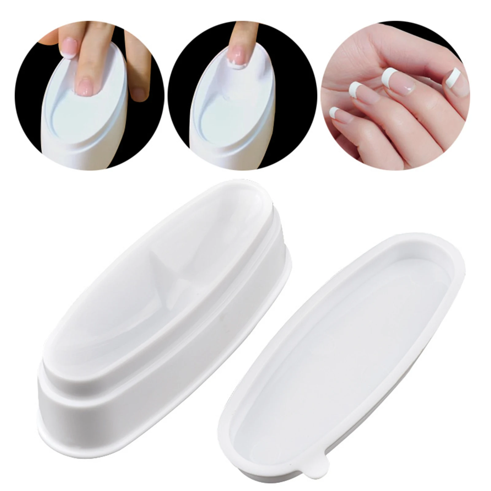 White Nail Dipping Powder French Tray PVC Manicure Mold Nail Dip Container For Nail Art Tool Gel Nail Polish Nail Stickers
White Nail Dipping Powder French Tray PVC Manicure Mold Nail Dip Container For Nail Art Tool Gel Nail Polish Nail Stickers