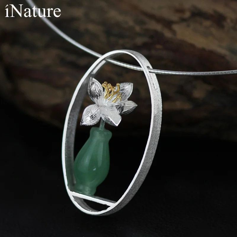 Женское ожерелье из серебра 925 пробы с натуральным авантюрином 
Женское ожерелье из серебра 925 пробы с натуральным авантюрином