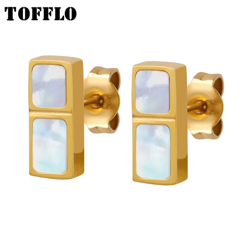 TOFFLO Stainless Steel Jewelry 18K Gold Plated Square White Seashell Earrings Female Simple Earrings BSF149
TOFFLO Stainless Steel Jewelry 18K Gold Plated Square White Seashell Earrings Female Simple Earrings BSF149