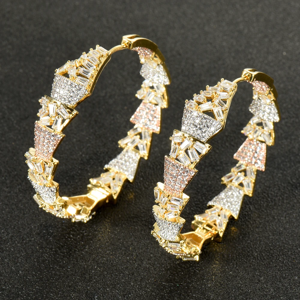 Fashion Beauty Brand Sparkling Baguette CZ Bridal Hoop Earring For Women Jewelry Accessories Pendientes Hombre Wholesale E-959
Fashion Beauty Brand Sparkling Baguette CZ Bridal Hoop Earring For Women Jewelry Accessories Pendientes Hombre Wholesale E-959