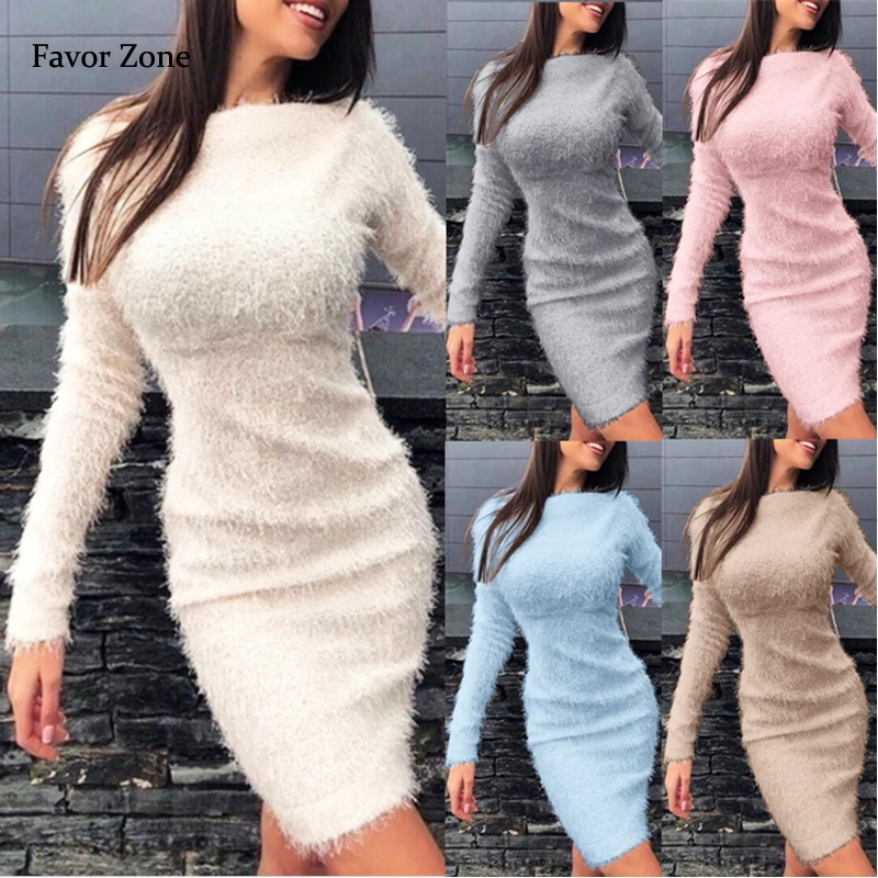 Women Bodycon Plush Mini Dress 2022 Winter Autumn Sexy Elegant Party Night Dresses Long Sleeve Warm Solid Slim Casual Dress
Women Bodycon Plush Mini Dress 2022 Winter Autumn Sexy Elegant Party Night Dresses Long Sleeve Warm Solid Slim Casual Dress