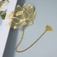 Vintage Hollow Metal Bookmarks Clover Lotus Ginkgo Flowers Maple Leaf Pendant Bookmark Student Book Mark Stationery Gifts