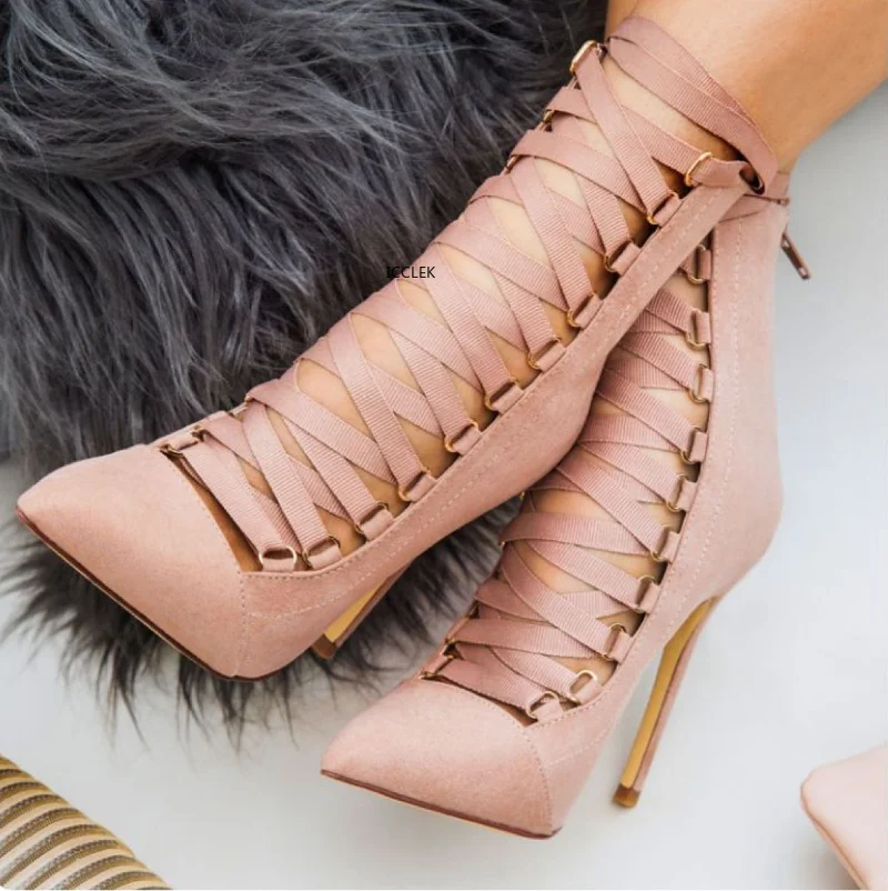 High Quality Gladiator Women Pump Genova Stiletto Sandal Boot Pointed Toe Strappy Lace Up Pumps Shoes Woman Sandals
High Quality Gladiator Women Pump Genova Stiletto Sandal Boot Pointed Toe Strappy Lace Up Pumps Shoes Woman Sandals