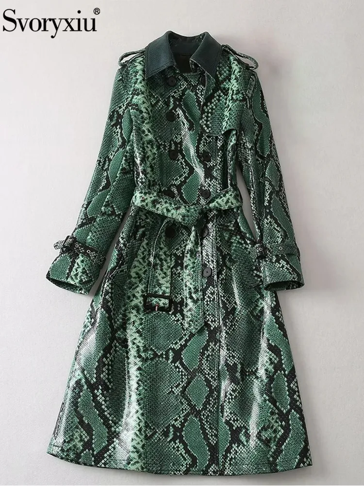 Svoryxiu Autumn Winter Fashion Vintage Serpentine Print Medium And Long Trench Coat Women's Lapel Double Breasted Sashes Coat
Svoryxiu Autumn Winter Fashion Vintage Serpentine Print Medium And Long Trench Coat Women's Lapel Double Breasted Sashes Coat