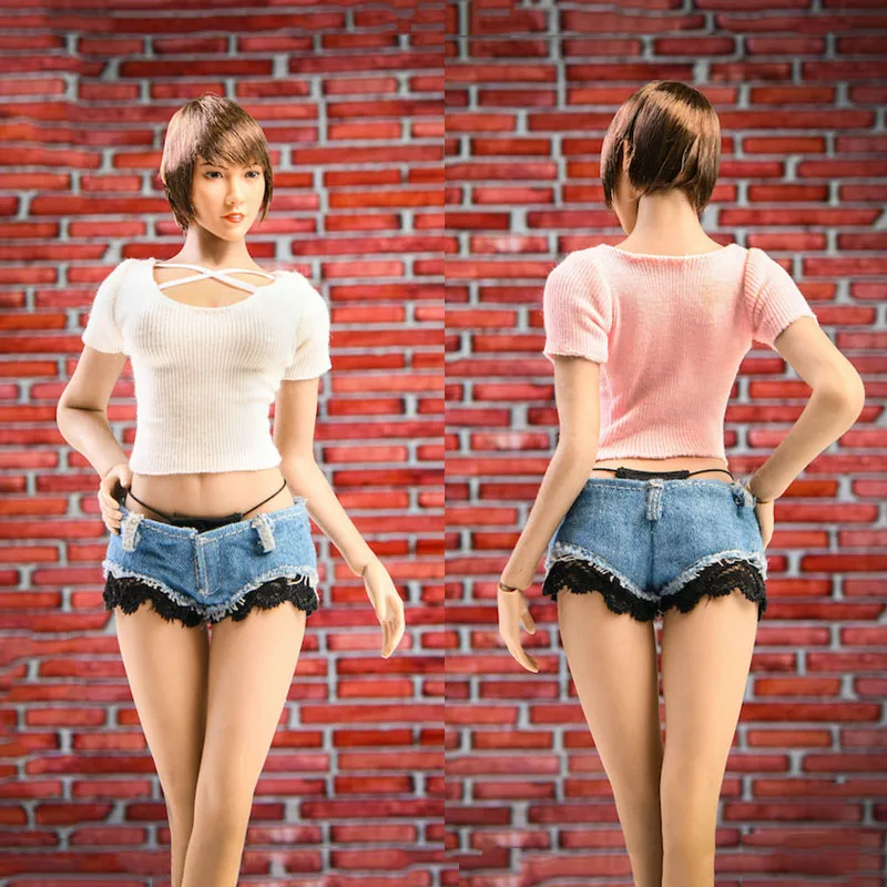 19XG65 1/6 Scale Female Soldier Sexy Low Cut Cross T-SHirt Lace Jeans Hot Shorts Set Clothes Model For 12'' Action Figures Body 
19XG65 1/6 Scale Female Soldier Sexy Low Cut Cross T-SHirt Lace Jeans Hot Shorts Set Clothes Model For 12'' Action Figures Body