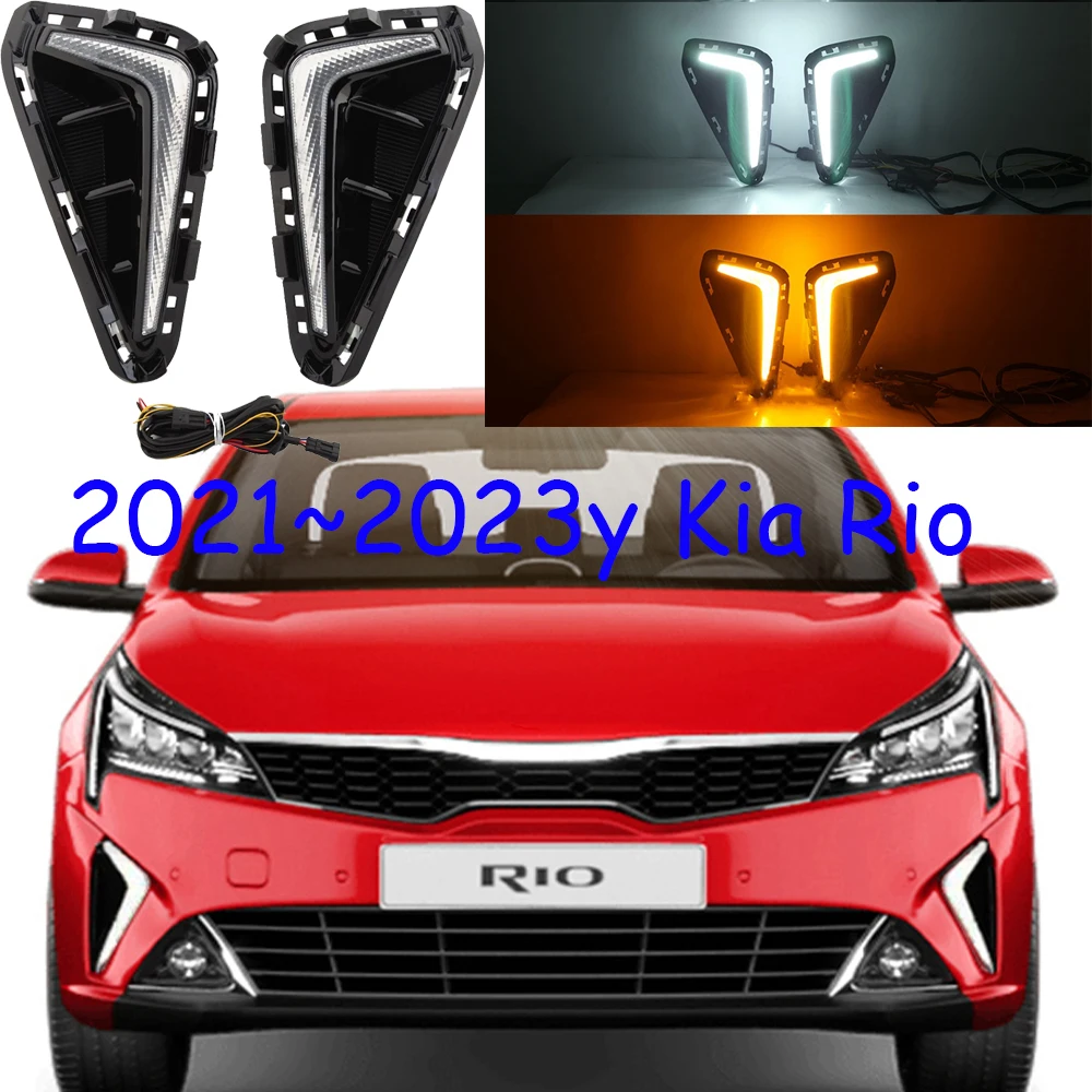 

car bumper for KIA K2 headlight for KIA Rio daytime light 2021~2023y DRL car accessories LED headlamp for KIA Rio fog light