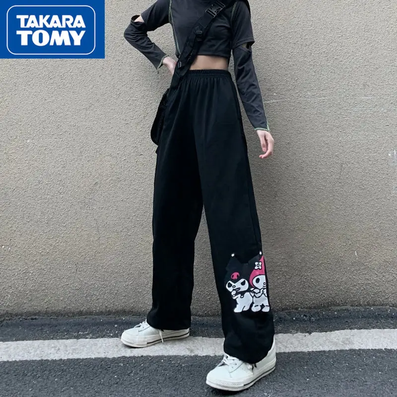 TAKARA TOMY Student Summer Polyester Loose Side Hello Kitty Print Thin Black Wide Leg Pants Girls Cute Sports Pants
TAKARA TOMY Student Summer Polyester Loose Side Hello Kitty Print Thin Black Wide Leg Pants Girls Cute Sports Pants