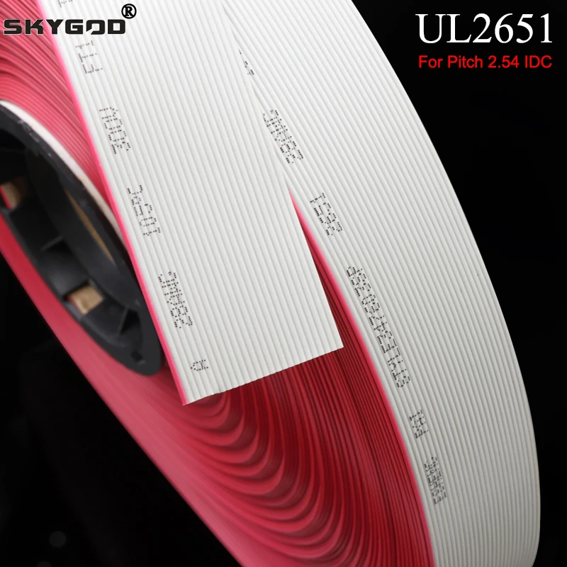 2/5/10M UL2651 Gray Flat Data Cable 1.27mm Wire 28AWG 10 14 16 20 26 30 34 40 50 60 pins 300V for 2.54mm IDC Connector
2/5/10M UL2651 Gray Flat Data Cable 1.27mm Wire 28AWG 10 14 16 20 26 30 34 40 50 60 pins 300V for 2.54mm IDC Connector