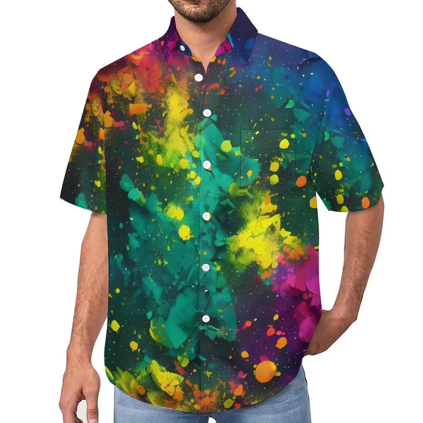 Abstract Splatter Loose Shirt Male Beach Galaxy Art Print Casual Shirts Summer Pattern Short-Sleeved Trendy Oversize Blouses
Abstract Splatter Loose Shirt Male Beach Galaxy Art Print Casual Shirts Summer Pattern Short-Sleeved Trendy Oversize Blouses