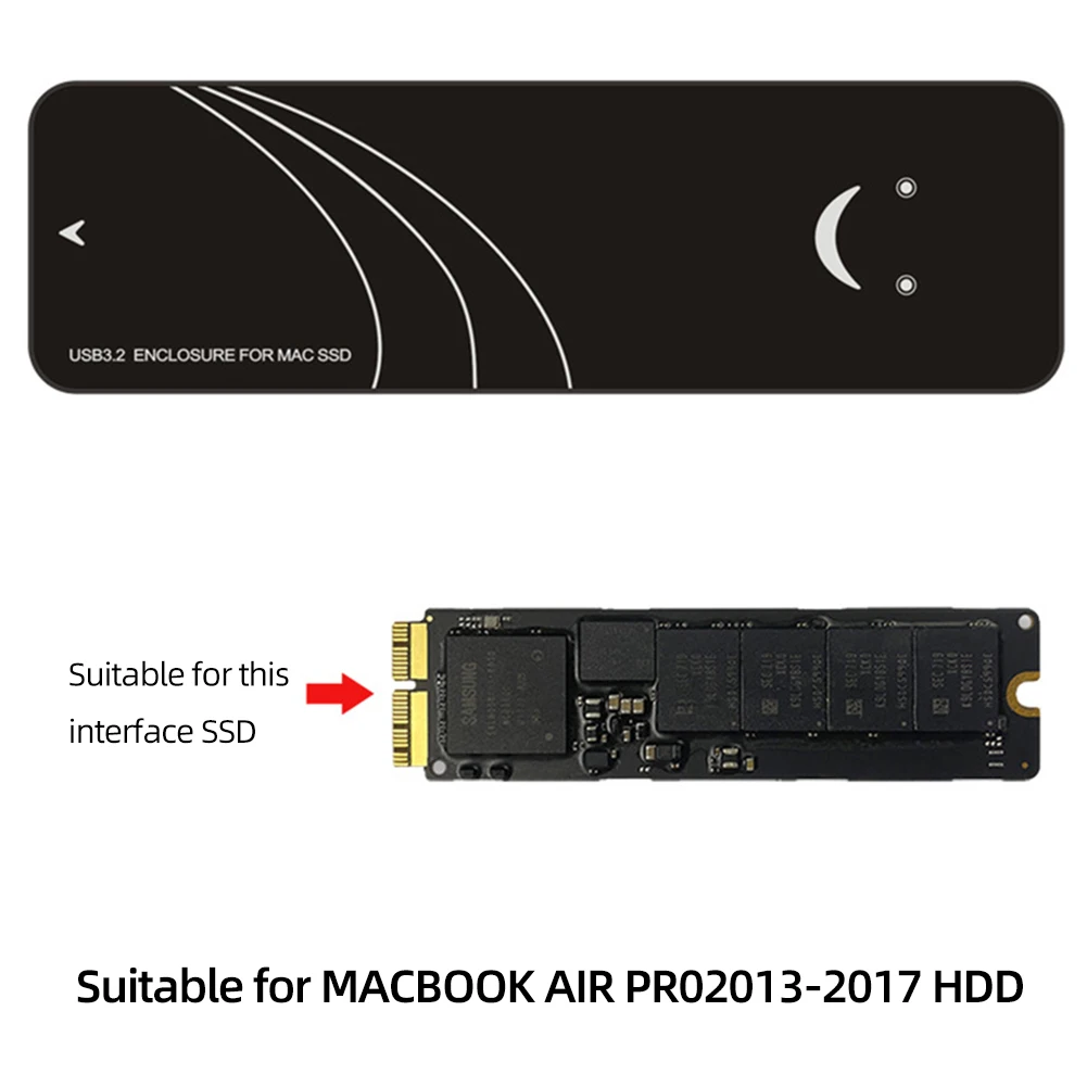 

Usb3.2 Enclosure 10/20Gbps USB C 3.2 Gen2 SSD Enclosure PCI-E AHCI/NVME Protocol for MacBook Air/Pro2013-2017 SSDs