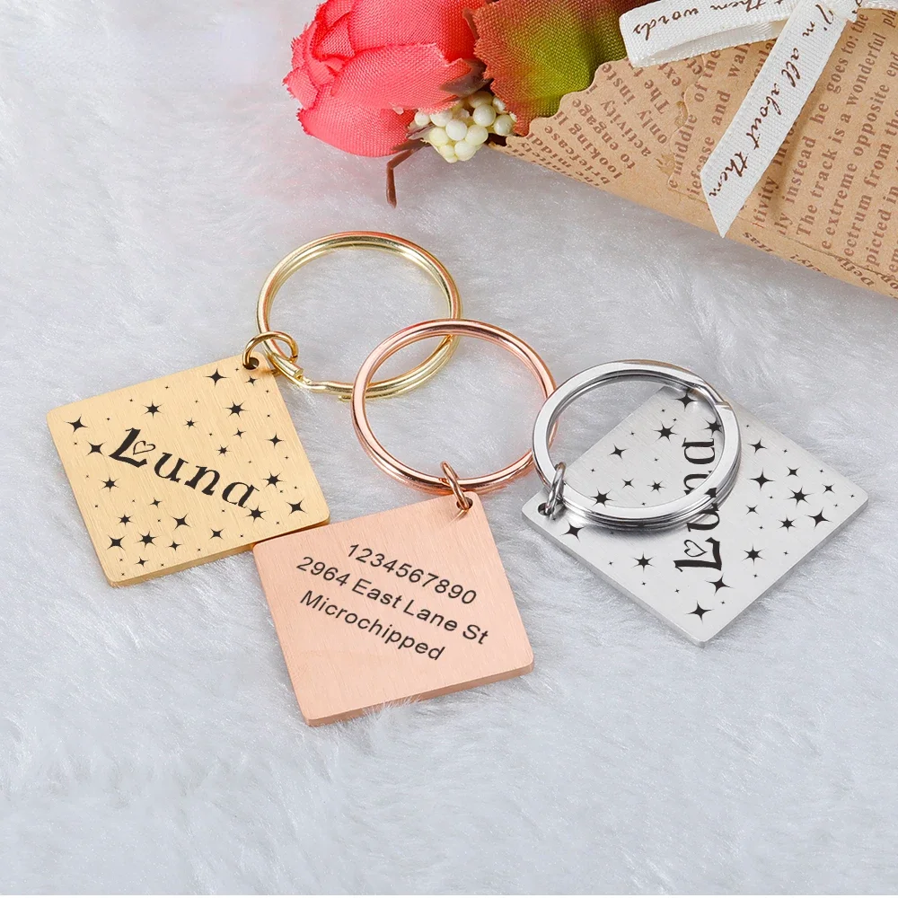 

Personalized Cat ID Tags Engraved Kitten Puppy Pet ID Name Number Plate Address Collar Dog Tag Pendant Accessories Dropshipping