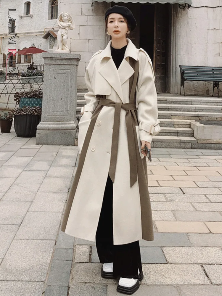 LANMREM Women's Double-sided Woolen Coat Mid-length Stitching Color Lapel Double Breasted Luxury Clothing Autumn Winter 2R6005
LANMREM Women's Double-sided Woolen Coat Mid-length Stitching Color Lapel Double Breasted Luxury Clothing Autumn Winter 2R6005