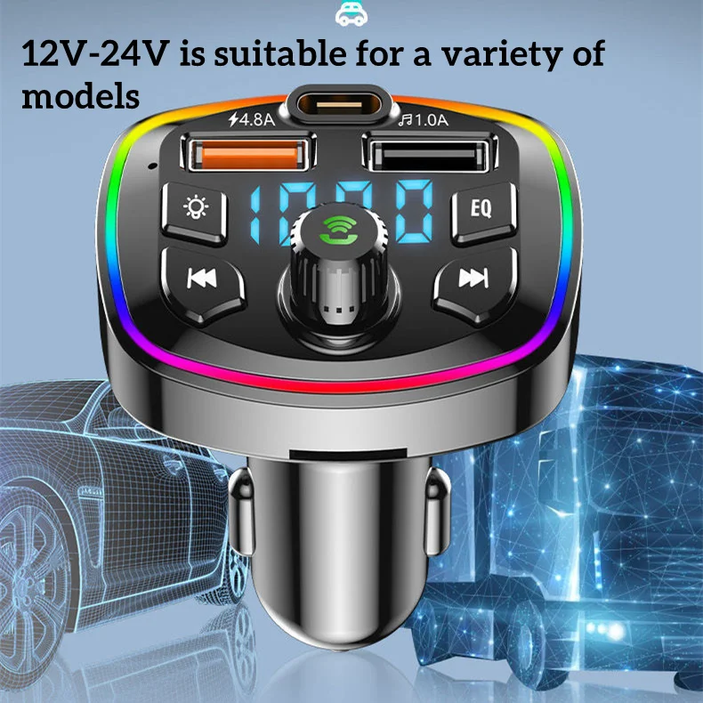 Car Bluetooth-Compatible 5.0 FM Transmitter MP3 Music Player Wireless Hands-free Audio Receiver for Cars Kit USB FM Fast Charger
Car Bluetooth-Compatible 5.0 FM Transmitter MP3 Music Player Wireless Hands-free Audio Receiver for Cars Kit USB FM Fast Charger