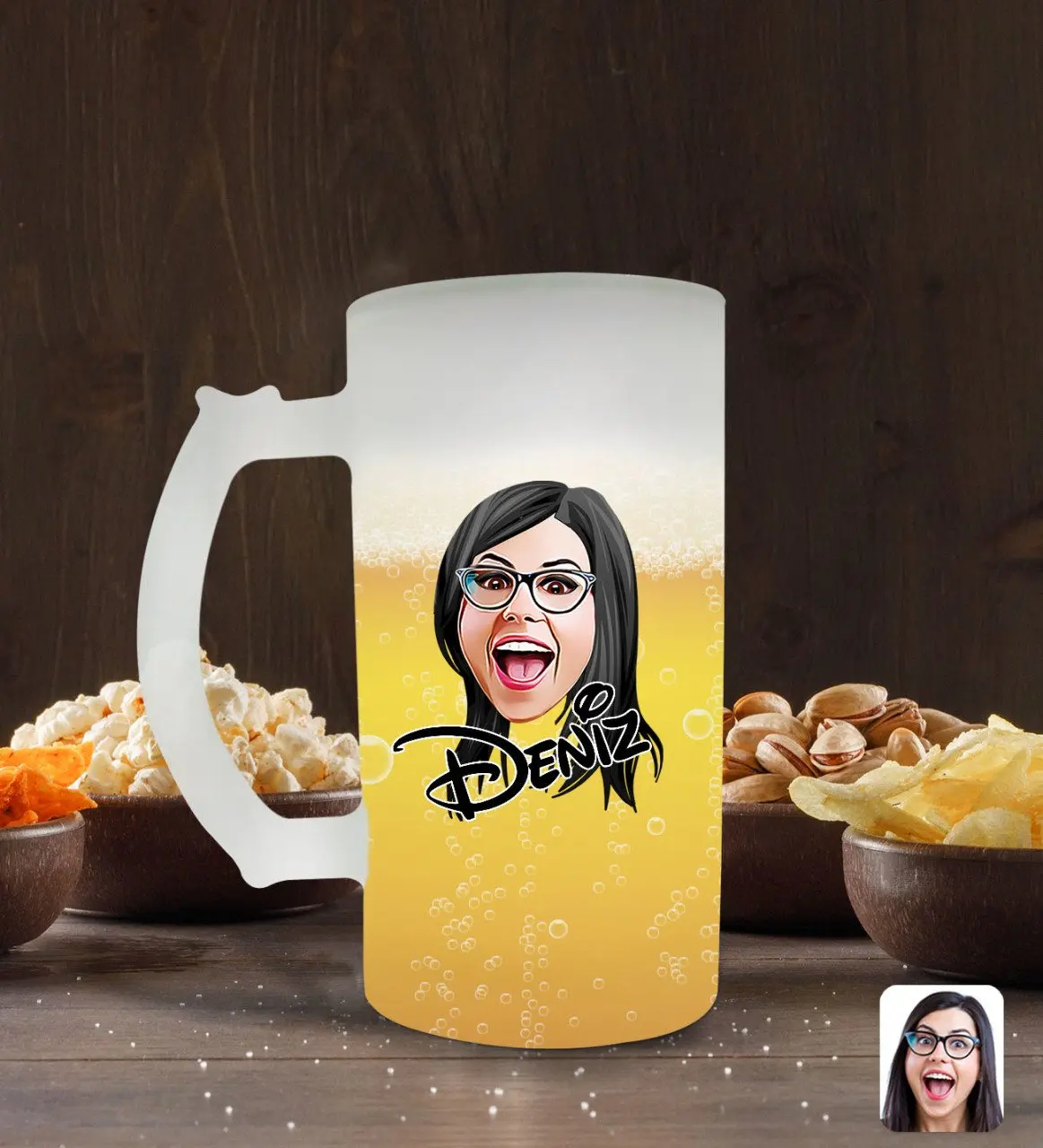 Персонализированное женское лицо карикатура из матового стекла пивная чашка 50cl-2
Персонализированное женское лицо карикатура из матового стекла пивная чашка 50cl-2