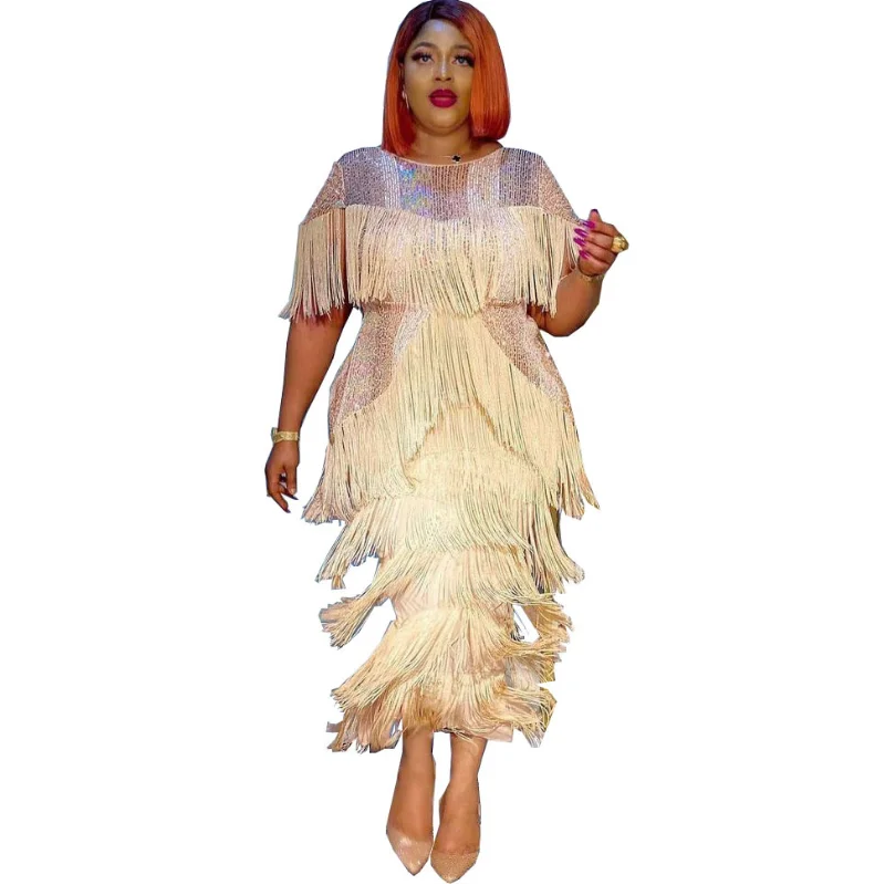 Women Summer Sexy Fringed Embellished Bodycon Celebrity Evening Dress Short Sleeve Fringe Tassel Club Party Dress Vestidos
Women Summer Sexy Fringed Embellished Bodycon Celebrity Evening Dress Short Sleeve Fringe Tassel Club Party Dress Vestidos