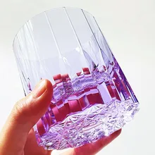 Luxury Hand-carved Edo Kiriko K9 Optical Crystal Wine Cup Pure Crystal Whiskey Glass Sparkling Hand Carved Rock Whisky Glasses