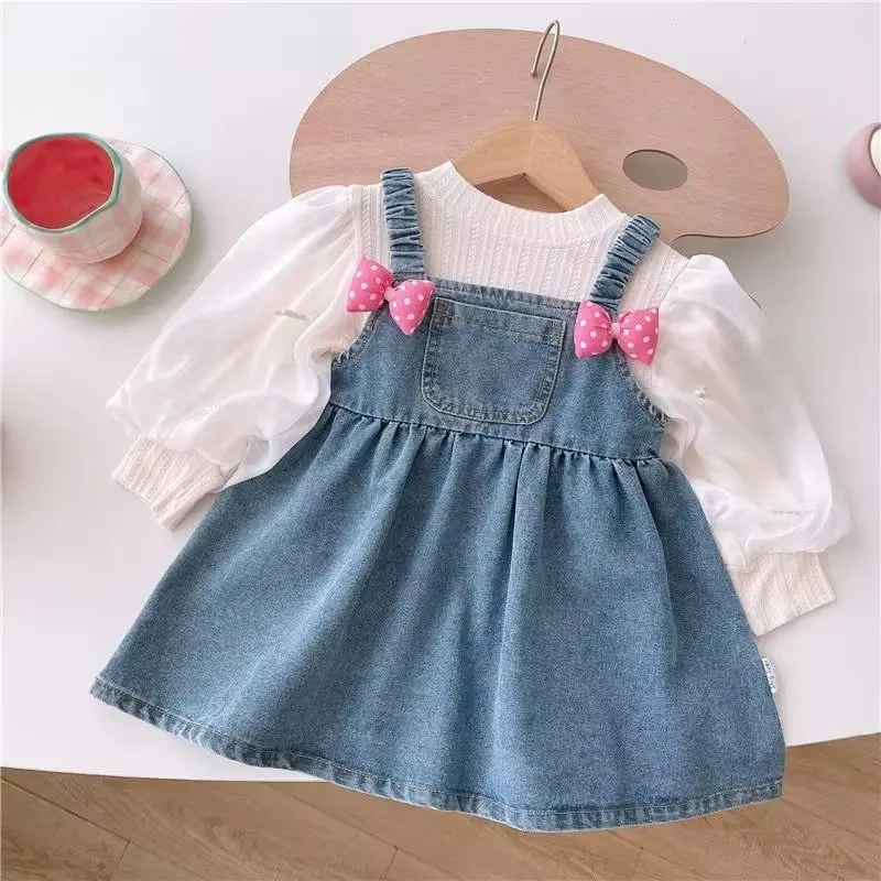Spring Autumn Baby Clothes Suit Girls Outfit Sets Baby Girls Short-sleeved Shirts+ Denim Dress 2023 Sets 2 to 6 years
Spring Autumn Baby Clothes Suit Girls Outfit Sets Baby Girls Short-sleeved Shirts+ Denim Dress 2023 Sets 2 to 6 years