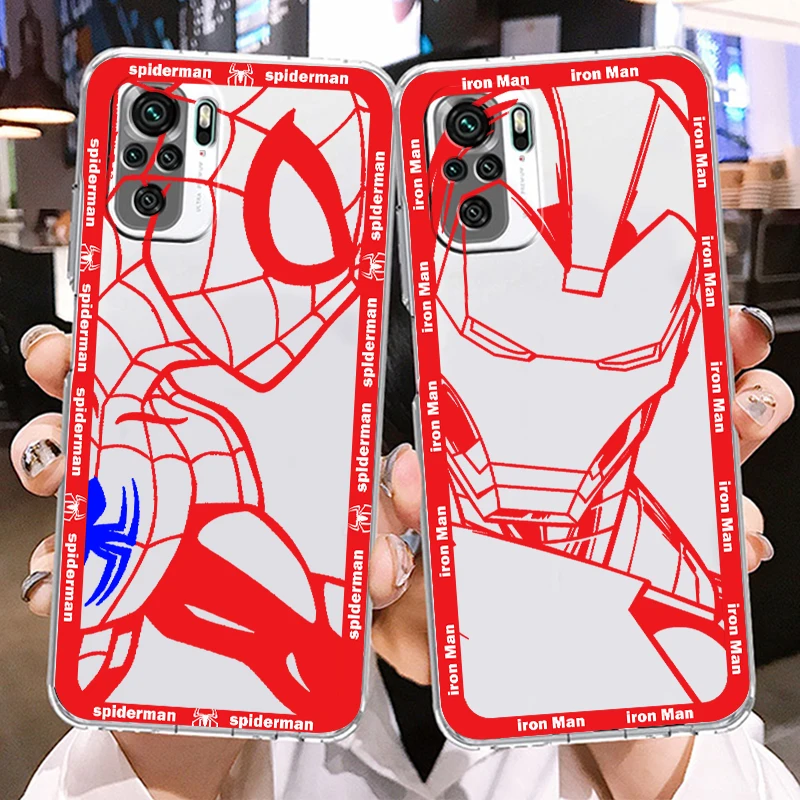 Marvel hero spider man iron man For Xiaomi Redmi K50 K40 Gaming 10 10C 9AT 9A 9C 9T 8 7A 6A 5 4X Transparent Phone Case Cover
Marvel hero spider man iron man For Xiaomi Redmi K50 K40 Gaming 10 10C 9AT 9A 9C 9T 8 7A 6A 5 4X Transparent Phone Case Cover