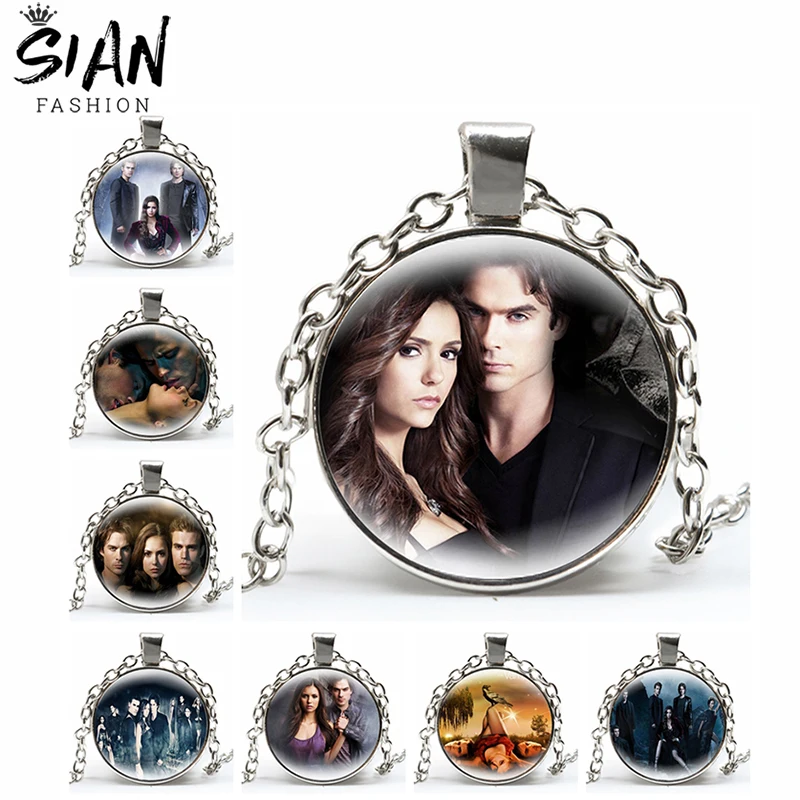 Classic Movie The Vampire Diaries Pendant Necklace for Women Men Elena Stefan Round Necklace Chains Glass Dome Jewelry Wholesale
Classic Movie The Vampire Diaries Pendant Necklace for Women Men Elena Stefan Round Necklace Chains Glass Dome Jewelry Wholesale