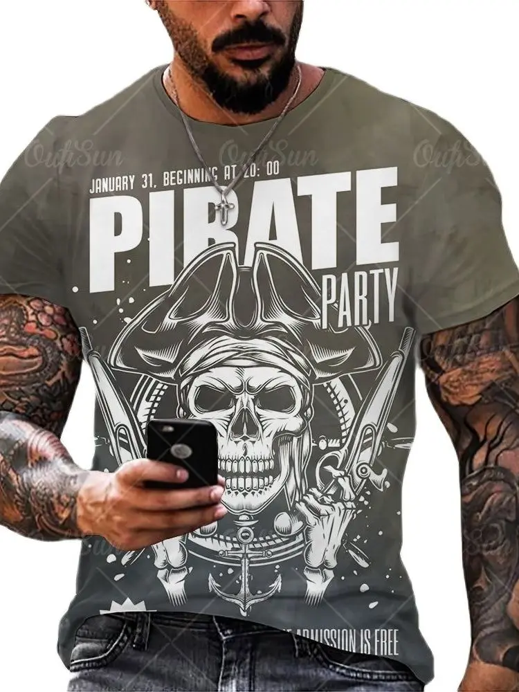 2021 Summer New Products Men's 3d Printing Pirate Captain Print Series O-neck T-shirt Fashion Men's Short Sleeve Shirt Top 
2021 Summer New Products Men's 3d Printing Pirate Captain Print Series O-neck T-shirt Fashion Men's Short Sleeve Shirt Top