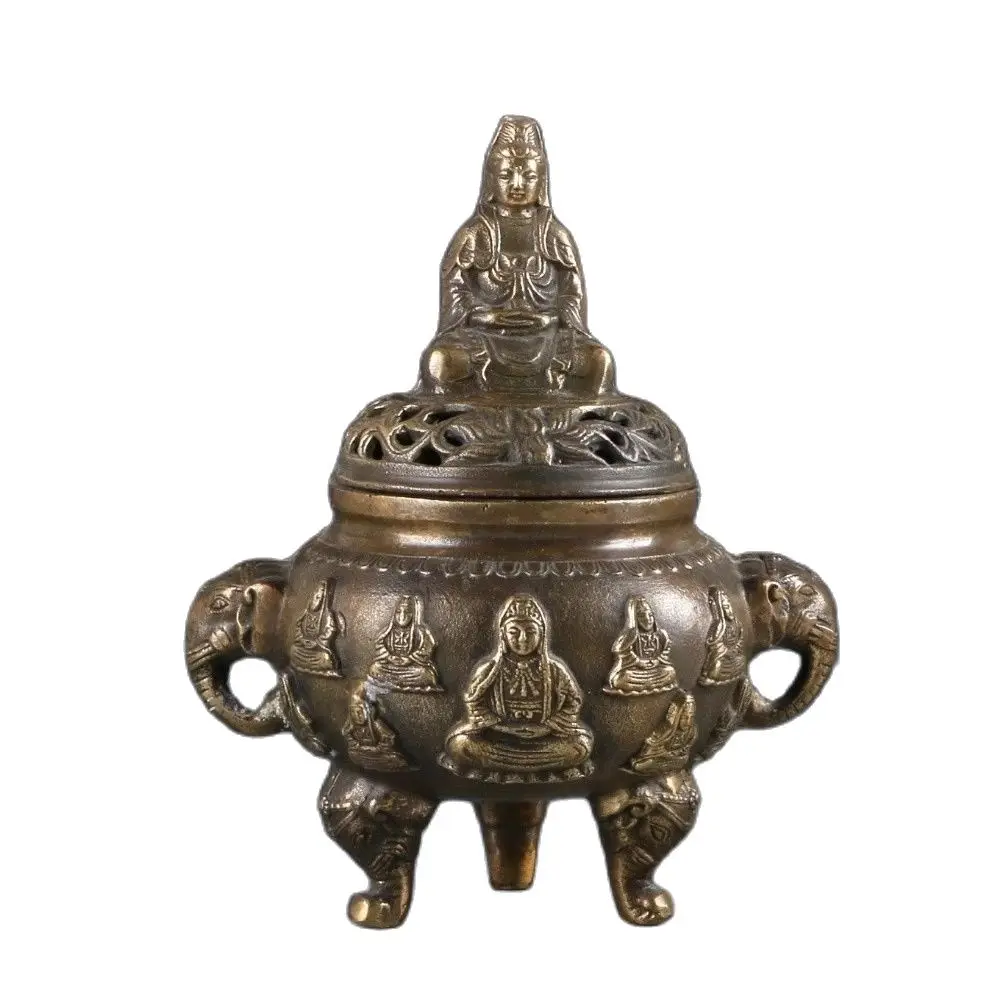 Chinese Brass Hand Carved Kwan-yin Incense Burner Ming Dynasty Xuande Markincense burner metal handicraft Incense Burner
Chinese Brass Hand Carved Kwan-yin Incense Burner Ming Dynasty Xuande Markincense burner metal handicraft Incense Burner