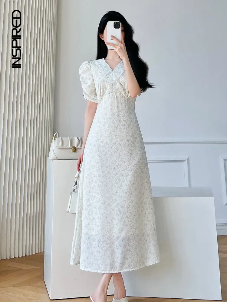 Floral Chiffon Dress Women Fashion 2023 Summer Korean Style Puff Sleeve Long Dresses for Women High Waist Slim Mori Dress 
Floral Chiffon Dress Women Fashion 2023 Summer Korean Style Puff Sleeve Long Dresses for Women High Waist Slim Mori Dress