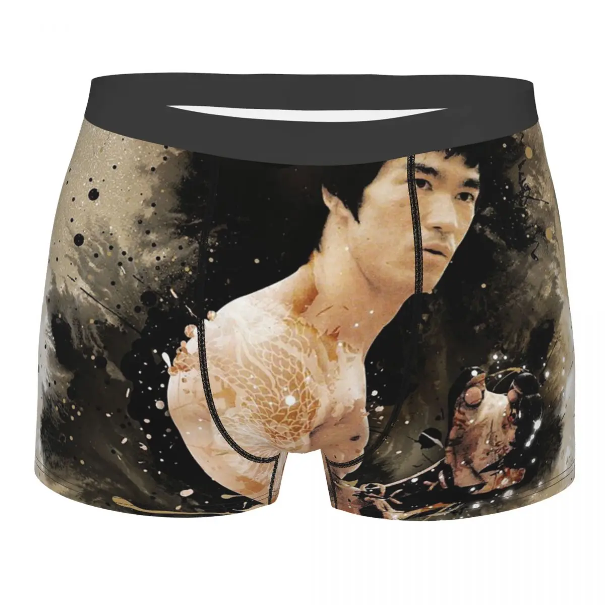 

Men Bruce Lee Boxer Shorts Panties Soft Underwear Nunchaku Martial Arts Homme Hot S-XXL Underpants