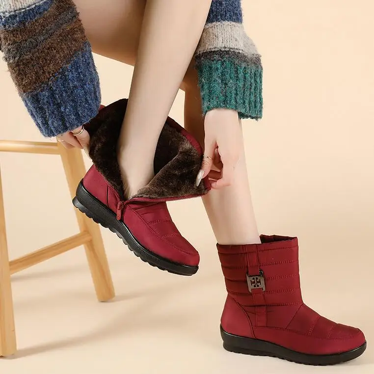 Водонепроницаемые зимние ботинки для женщин, Зимние теплые плюшевые ботильоны, Уличная обувь для отдыха, нескользящая Удобная зимняя обувь...
Водонепроницаемые зимние ботинки для женщин, Зимние теплые плюшевые ботильоны, Уличная обувь для отдыха, нескользящая Удобная зимняя обувь...