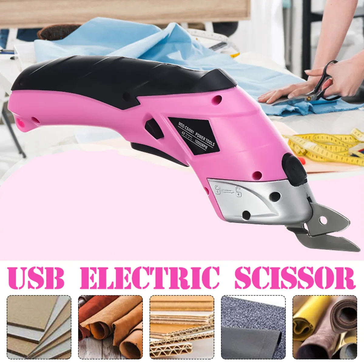 Electric Tailor's Scissors Wireless USB Auto Cutter with 2 Blades Cutter Cloth Carpet PVC Leather Cutting Tools Cordless Sewing
Electric Tailor's Scissors Wireless USB Auto Cutter with 2 Blades Cutter Cloth Carpet PVC Leather Cutting Tools Cordless Sewing