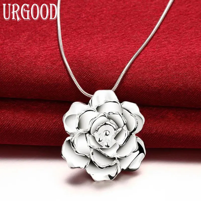 925 Sterling Silver Jewelry 16/18/20/22/24/26/28/30 Inch Snake Chain Flower Necklace For Women Party Wedding Fashion Gift
925 Sterling Silver Jewelry 16/18/20/22/24/26/28/30 Inch Snake Chain Flower Necklace For Women Party Wedding Fashion Gift
