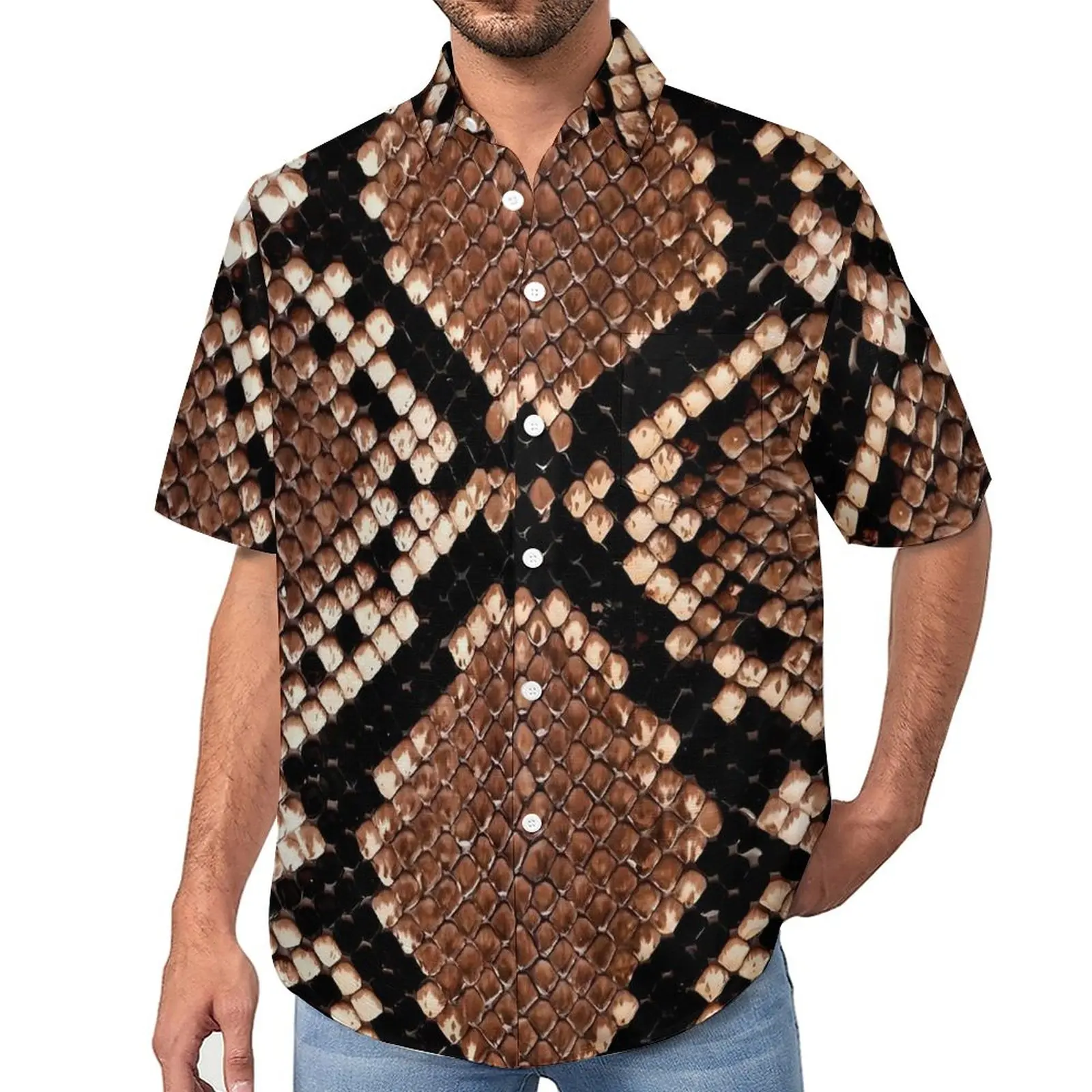 Classic Snakeskin Casual Shirt Retro Print Beach Loose Shirt Summer Streetwear Blouses Short-Sleeve Pattern Oversized Clothing
Classic Snakeskin Casual Shirt Retro Print Beach Loose Shirt Summer Streetwear Blouses Short-Sleeve Pattern Oversized Clothing