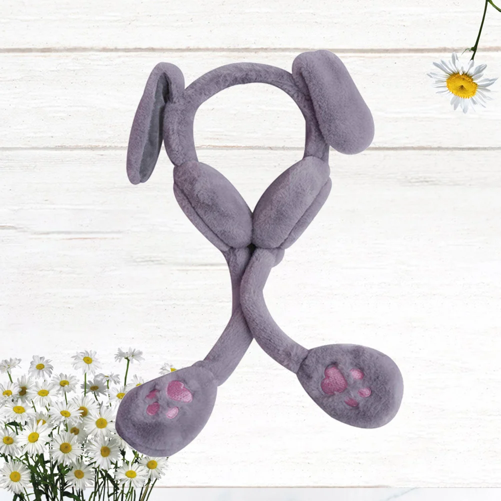 

Ear Earmuffs Rabbit Winter Women Easter Ears Bunny Plush Furry Hat White Moving Animal Warmers Earshield Earflap Headbands